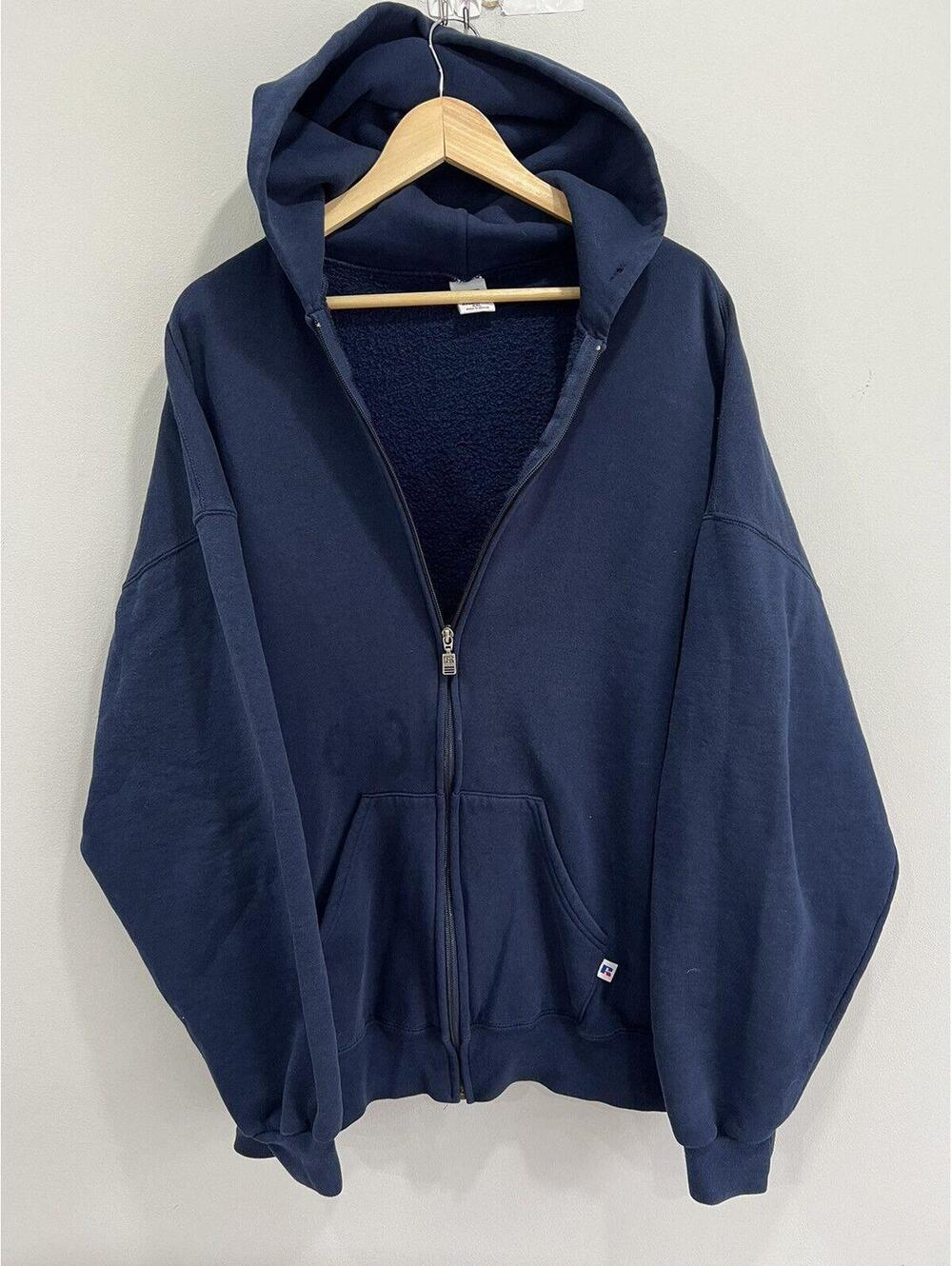 Vintage Russell Athletic Sweater zip up blank xxl